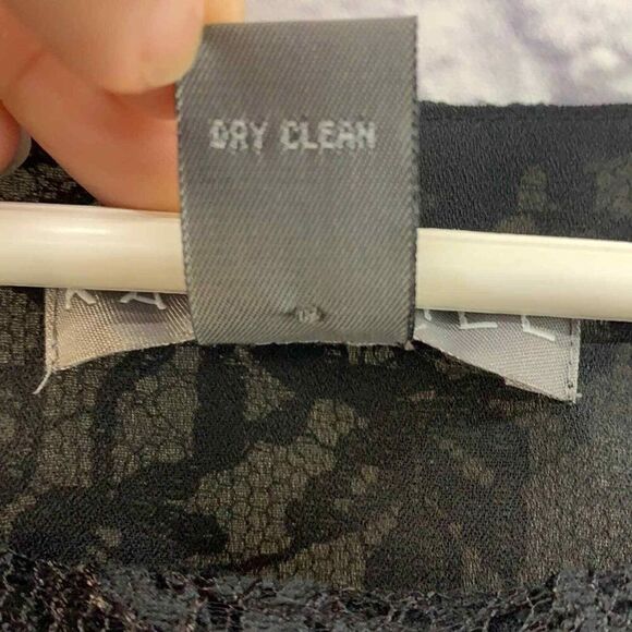 Kate Hill‎ Shirt Womens 10 Black Lace Long Sleeve Blouse - Picture 11 of 11